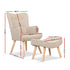 Armchair Set with Ottoman Beige Lansar