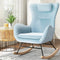 Artiss Velvet Rocking Chair Armchair with Pillow Blue Nursing Chair