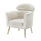 Armchair Boucle Fabric White Yoli