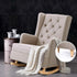 Rocking Chair Armchair Linen Fabric Beige Gaia