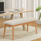 Artiss 106cm Upholstered Dining Bench Wooden Seat Beige Oak Bench Chair