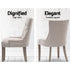 Dining Chairs Set of 2 Linen French Provincial Beige