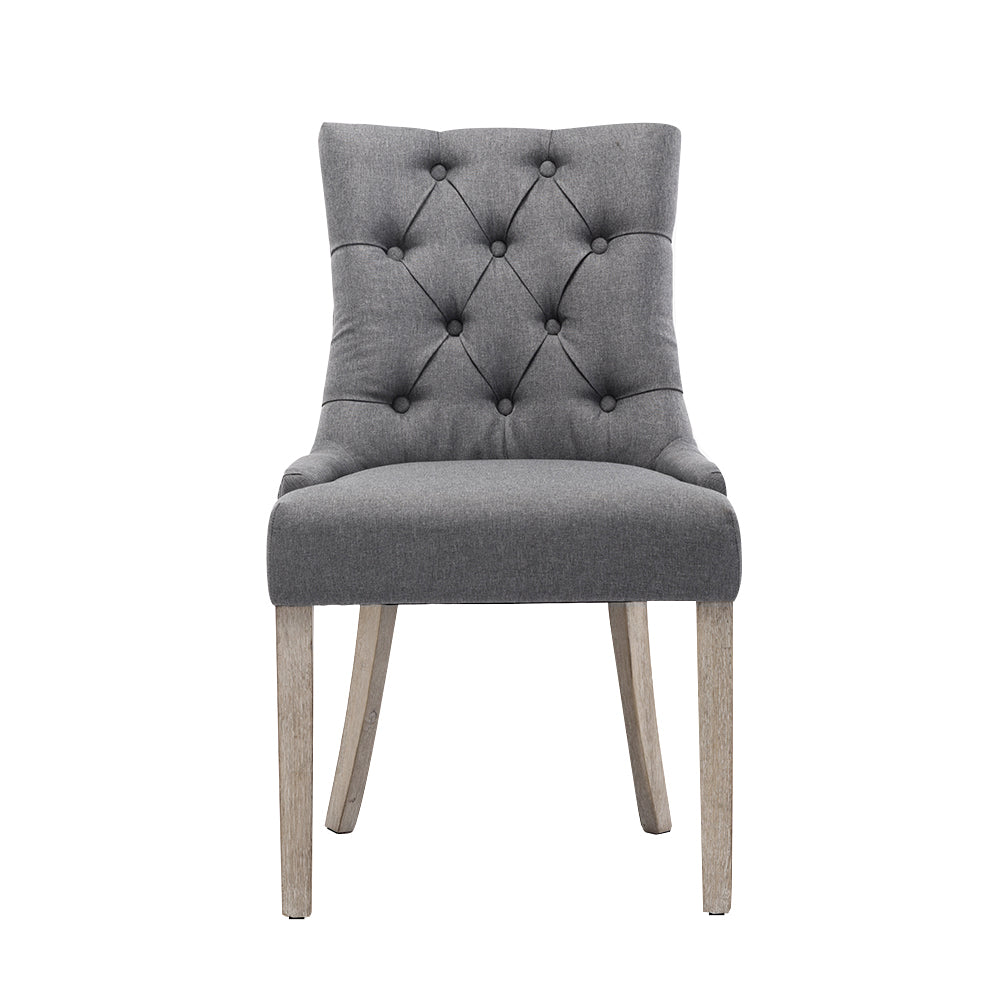 Artiss Dining Chairs Set of 2 Linen French Provincial Grey