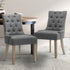 Dining Chairs Set of 2 Linen French Provincial Grey