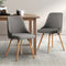 Artiss Scandinavian Dining Chairs Set of 2 Fabric Wood Grey Upholstered