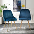 Dining Chairs Set of 2 Velvet Channel Tufted Blue
