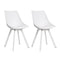 Artiss Dining Chairs Set of 2 PU Leather Plastic Metal White