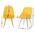 Dining Chairs Set of 2 Velvet Channel Tufted Yellow