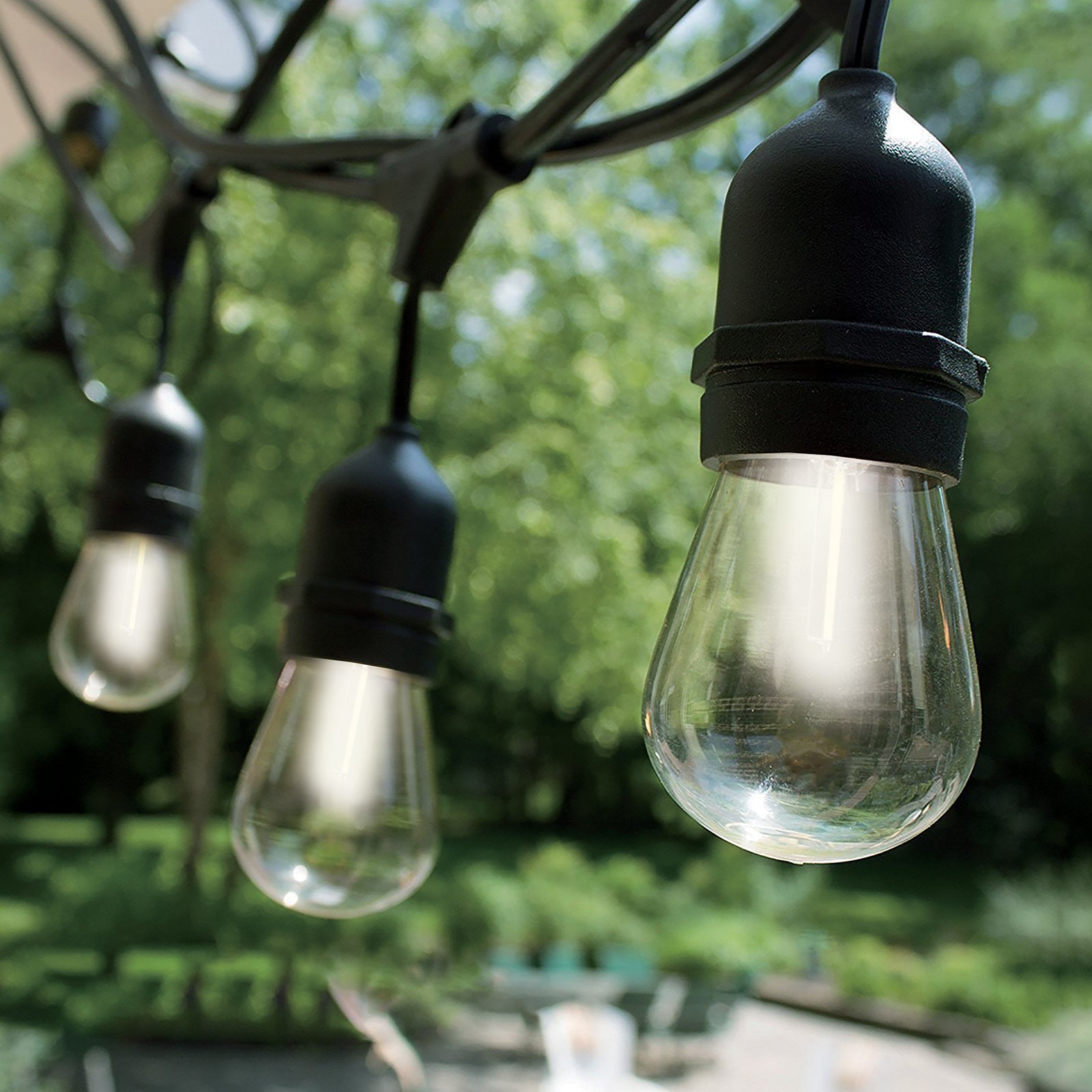 Edison Globe Solar Powered Lamp String Lights - White - 20 Lights