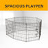 4Paws 8 Panel Playpen Puppy Exercise Fence Cage Enclosure Pets Black All Sizes - 24" - Black