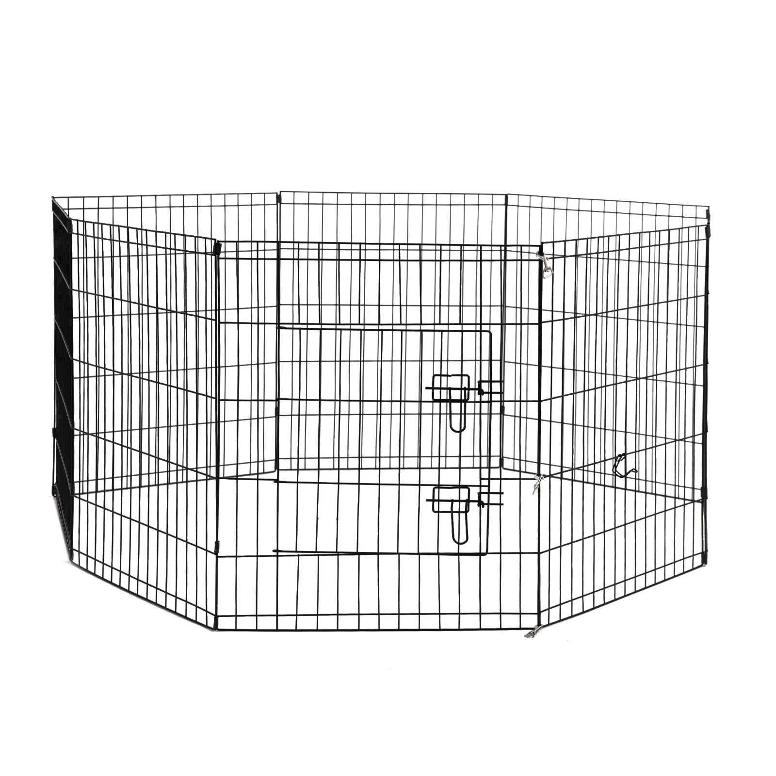 4Paws 8 Panel Playpen Puppy Exercise Fence Cage Enclosure Pets Black All Sizes - 24