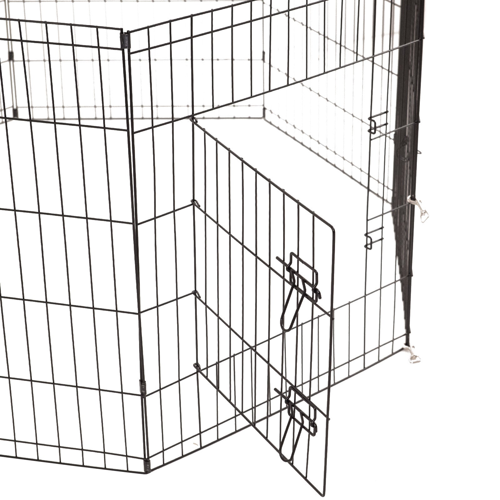 4Paws 8 Panel Playpen Puppy Exercise Fence Cage Enclosure Pets Black All Sizes - 24