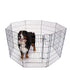 8 Panel Playpen Puppy Exercise Fence Cage Enclosure Pets Black All Sizes - 30" - Black