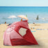Beach Umbrella 2.4M Outdoor Garden Beach Portable Shade Shelter - Red