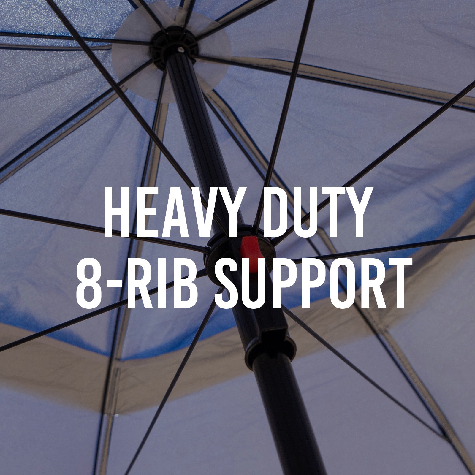 Beach Umbrella 2.4M Outdoor Garden Beach Portable Shade Shelter - Red