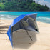 Beach Umbrella 2.4M Outdoor Garden Beach Portable Shade Shelter - Blue