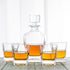 Novare Oval Whiskey Decanter Bottle With 4 Whiskey Glasses Set