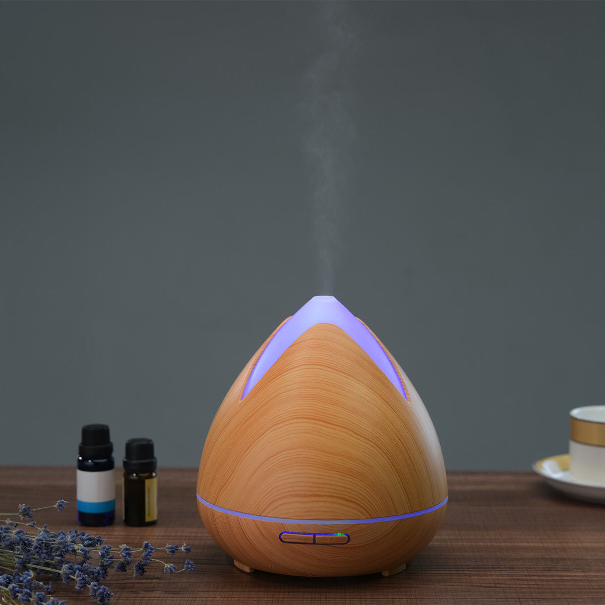 Essential Oils Ultrasonic Aromatherapy Diffuser Air Humidifier Purify 400ML - Light Wood