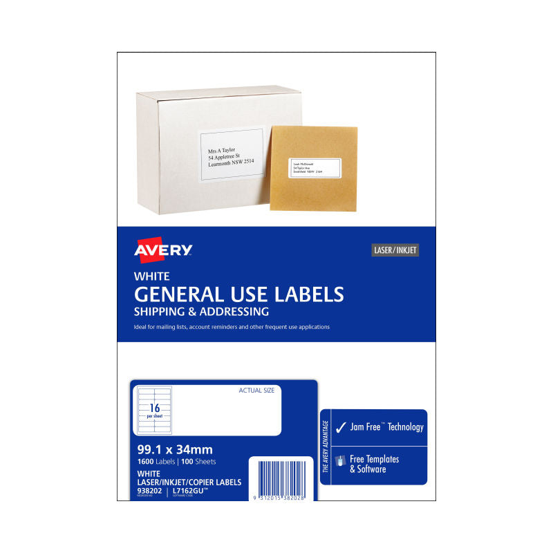 AVERY Gen Label L7162GU 16Up Bx100