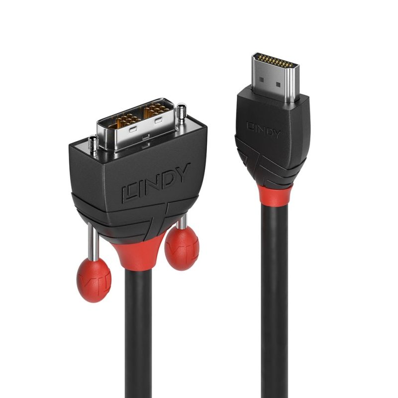 LINDY 1m HDMI-DVI-D Cable Black Line