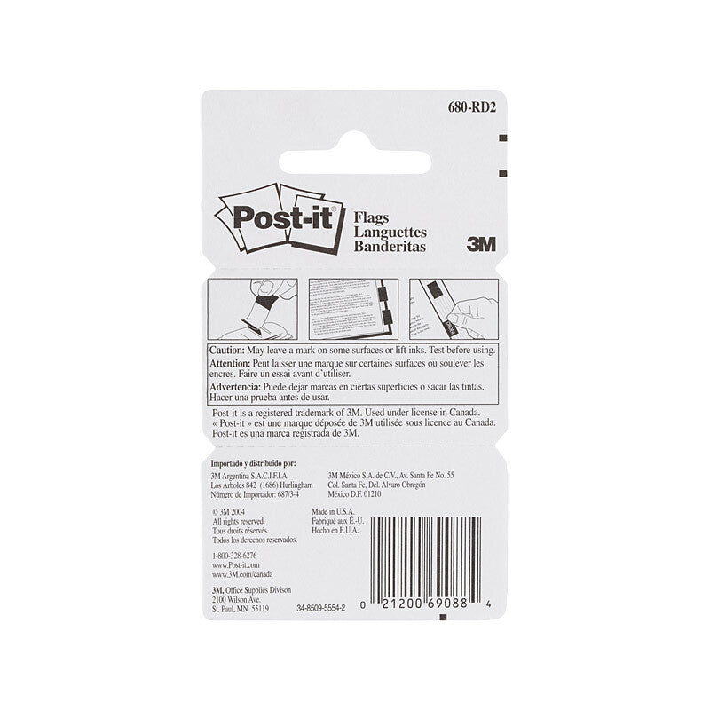 POST-IT Flag 680-RD2 Red Pack of 2 Box of 6