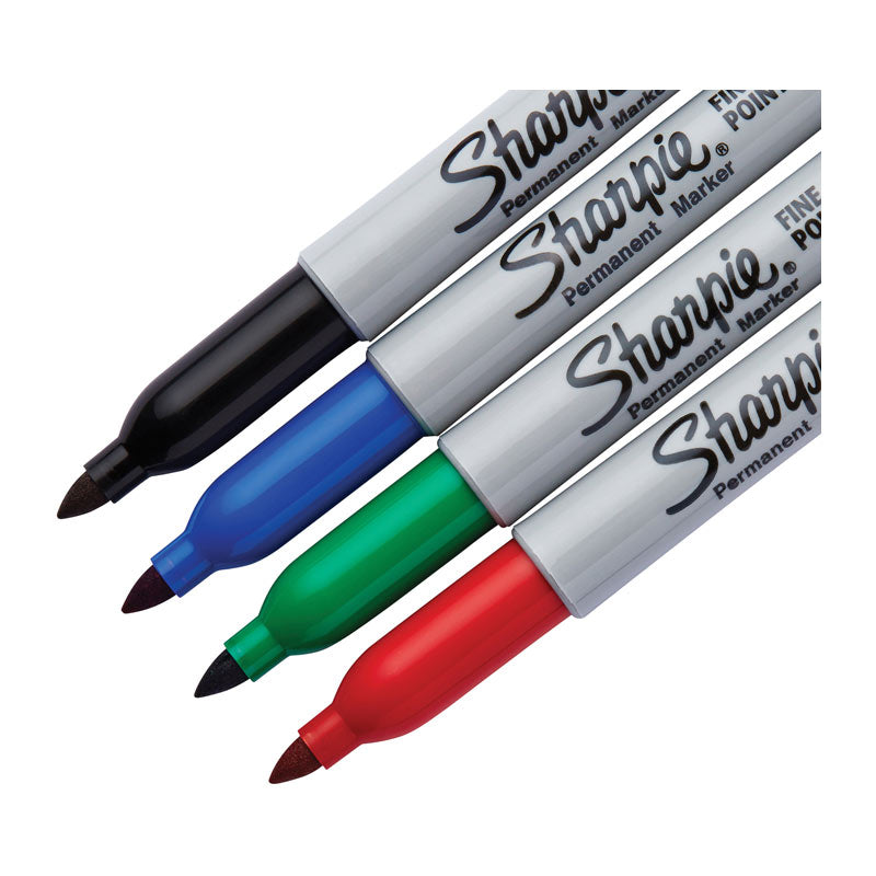 SHARPIE Permanent Marker Fine Point Tip Assorted Pack of 4 Box of 6