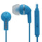 MOKI Noise Isolation Earbuds with microphone & control - BLUE