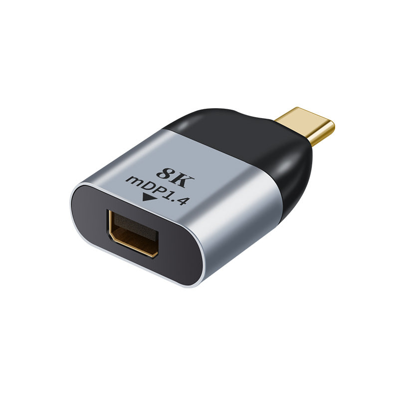 USB-C to Mini DP DP DisplayPort male to female adapter support 8K@60Hz 4K@60Hz Aluminum shell Gold plating for Windows Android Mac OS