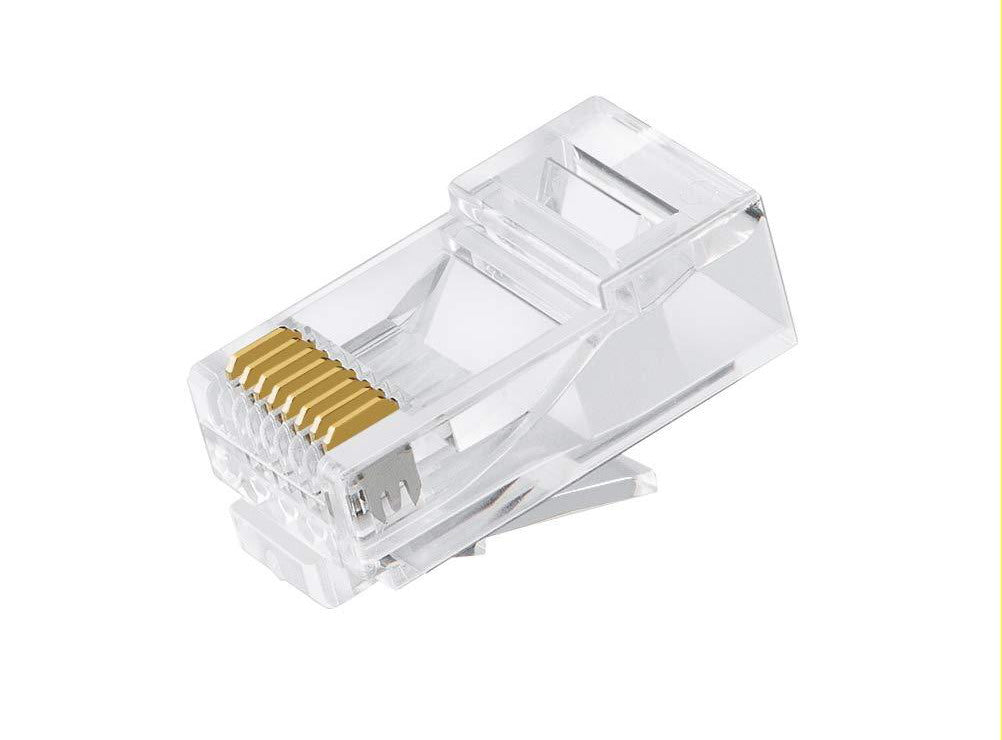 ASTROTEK CAT6 UTP -RJ45 Connector 8P8C Network Plug 3 Prong Blade 3U' Gold plating 50pcs/bag