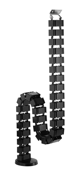 Quad Entry Vertebrae Cable Management Spine Material.Steel,ABS Dimensions 1300x67x35mm -- Black