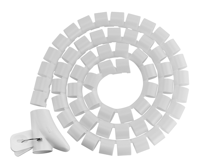 30mm/1.2' Diameter Coiled Tube Cable Sleeve Material PolyethylenePE Dimensions 1000x30mm - White