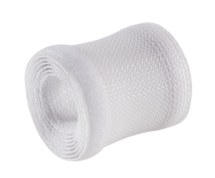 Flexible Cable Wrap Sleeve with Hook and Loop Fastener 135mm/5.3' Width Material Polyester Dimensions 1000x135mm --White