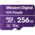 WESTERN DIGITAL Digital WD Purple 256GB MicroSDXC Card 24/7 -25Â°C to 85Â°C Weather & Humidity Resistant for Surveillance IP Cameras mDVRs NVR Dash Cams Drones