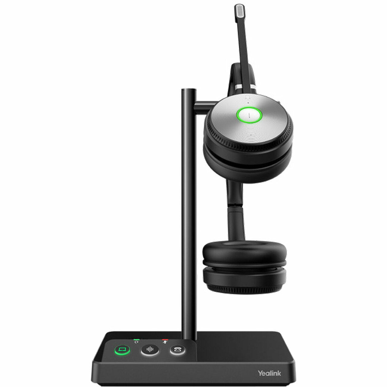 YEALINK WH62 Dual UC TEAMS DECT Wirelss Headset, Busylight On Headset, Leather Ear Cushions