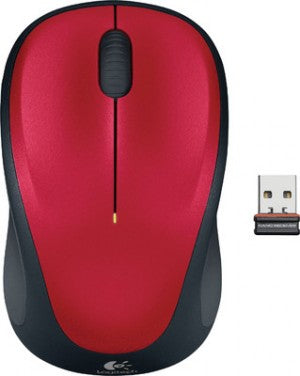 M235 Wireless Mouse Red Contoured design Glossy Comfort Grip Advanced Optical Tracking 1-year battery life