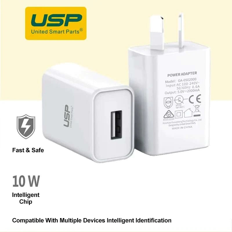 10W USB-A Wall Charger Adapter - (6972475750435), Intelligent Chip, Fast and Safe Charger