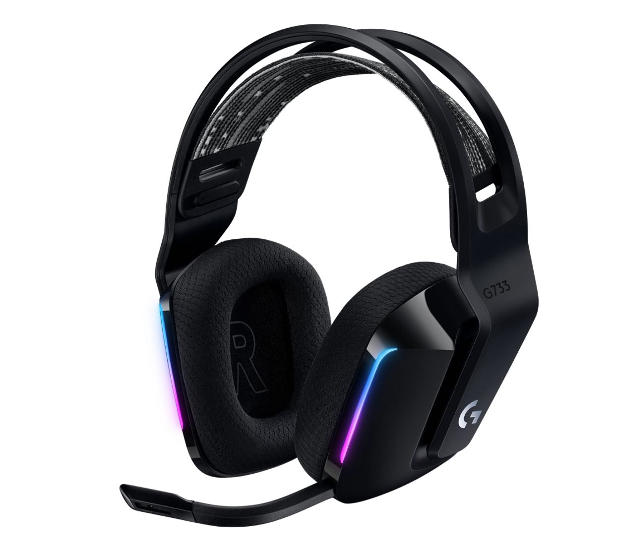 G733 Lightspeed Wireless RGB Gaming Headset Black USB, Frequency Response: 20 Hz-20 KHz - Detchable Cardioid Unidirectional Microphone