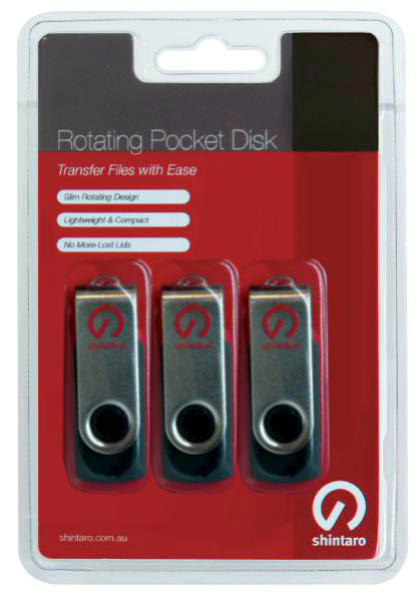 16GB Rotating Pocket Disk 3 Pack USB2.0