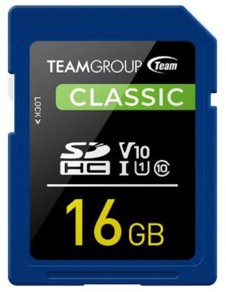 Classic SD Memory Card -16 GB  UHS Ultra Speed Class 1U1. Supports Video Speed Class 10V10.