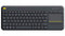 Logitech Wireless Keyboard K400 Plus, Black, USB Receiver, Inbuilt Touch Pad Powered by 2xAA, included