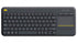 Logitech Wireless Keyboard K400 Plus, Black, USB Receiver, Inbuilt Touch Pad Powered by 2xAA, included