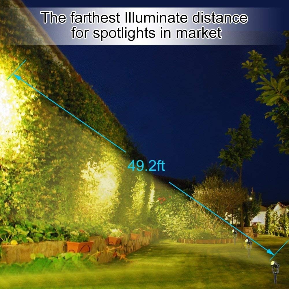 3 x LED Spotlights Powered Solar Garden Lights Outdoor Waterproof Warm White