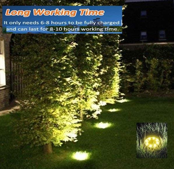 8 Pack LED Solar Pathway Lights Outdoor Solar Ground Lights Warm White