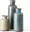 Ceramic Vases Set of 3 Crackled Finish Blue Farmhouse for Home Dï¿½cor