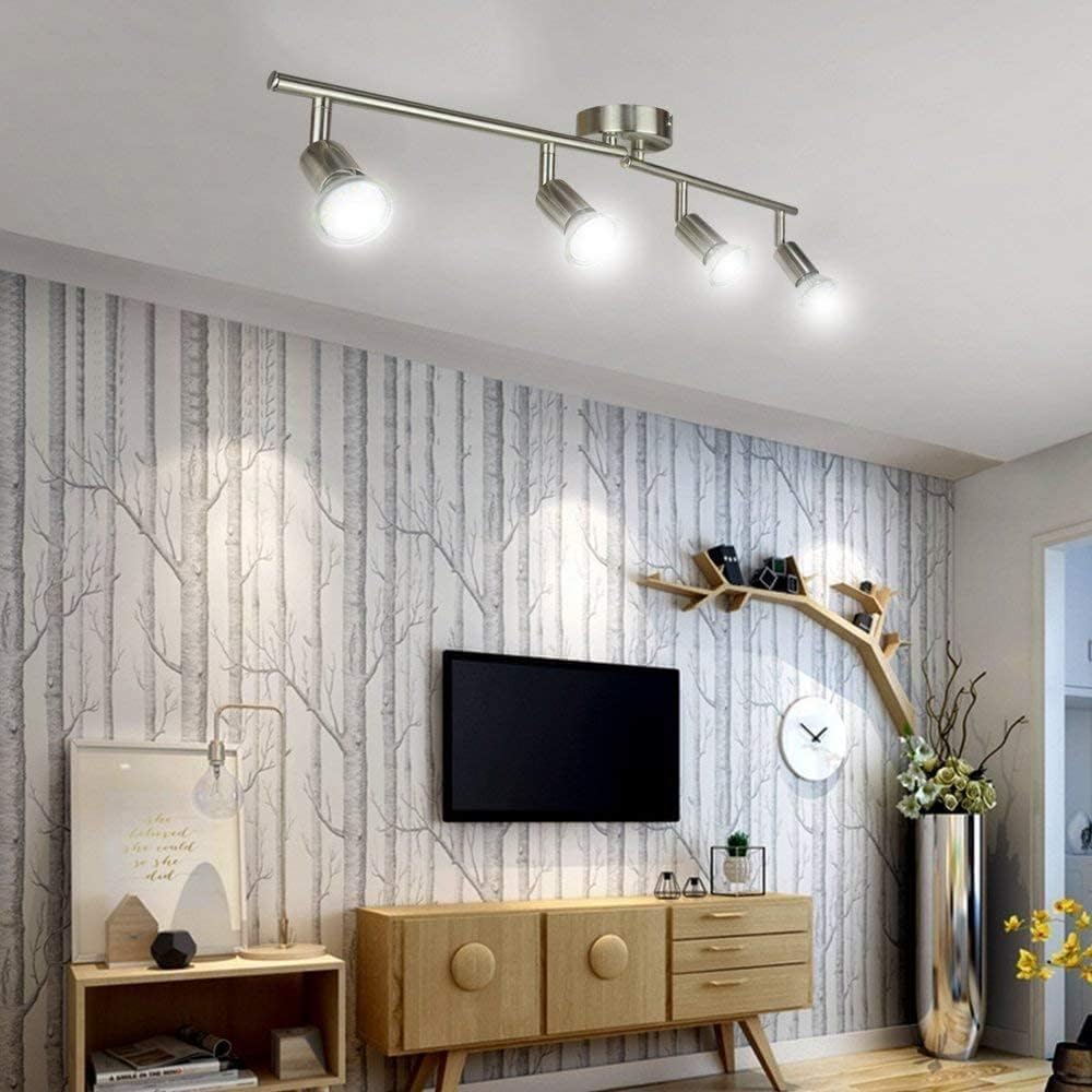 Modern 4 Light Track Lighting Kit LED Chrome