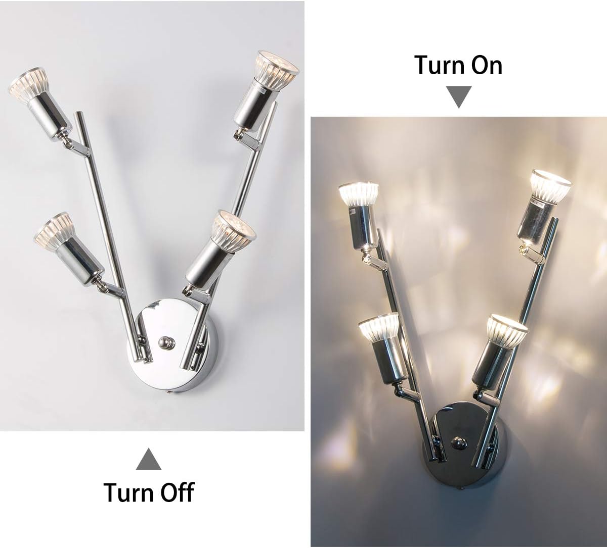 Modern 4 Light Track Lighting Kit LED Chrome