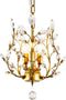 Crystal Chandelier Vintage, 3 Lights, Gold