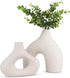 Ceramic Set of 2 Modern White Vases for Home Dï¿½cor