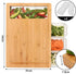 Large Bamboo Cutting Board and 4 Containers with Mobile Holder gift included for Home Kitchen