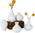 Ceramic Set of 5 White Vases for Home Dï¿½cor